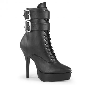 INDULGE-1026 Platform Lace-Up Front Ankle Boot with Side Zip