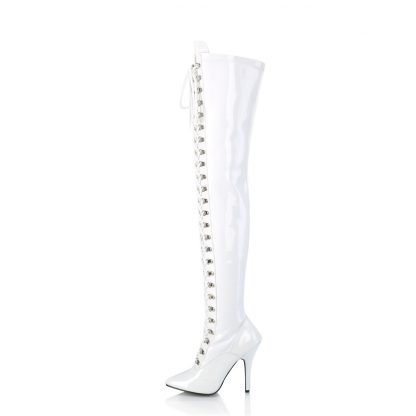 SEDUCE-3024 D-Ring Stretch Thigh Boot with Side Zip