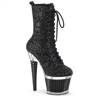 SPECTATOR-1040G Textured Platform Lace-Up Front Ankle Boot with Side Zip