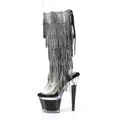 SPECTATOR-2017RSF Textured Platform Open Toe/Heel Knee Boot with Side Zip