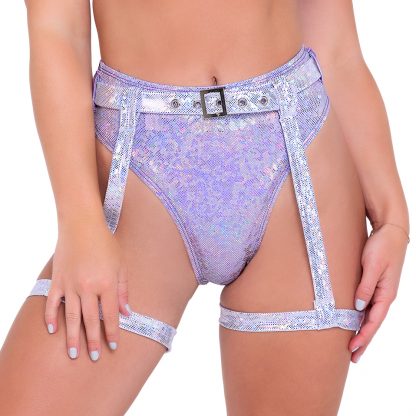 6074 Shimmer High-Waisted Shorts & Garter Belt