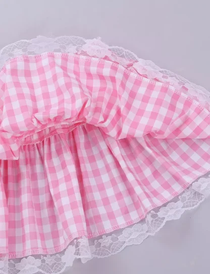 Anime Role Play Ruffled Lace Openwork Crossdressing Micro Sissy Mini Cosplay Skirt