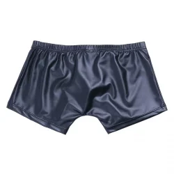 Men's Briefs Press Button Men Underwear Faux Leather Boxer Shorts Under Wear Sexy Lingerie Underpants With Bulge Pouch