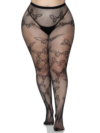 Plus Butterfly Fishnet Tights 1412X