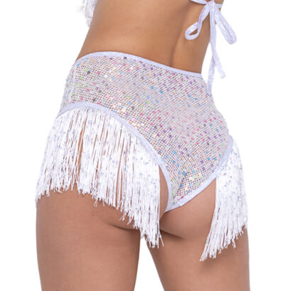 6221 Sequin Fishnet High Waisted Shorts