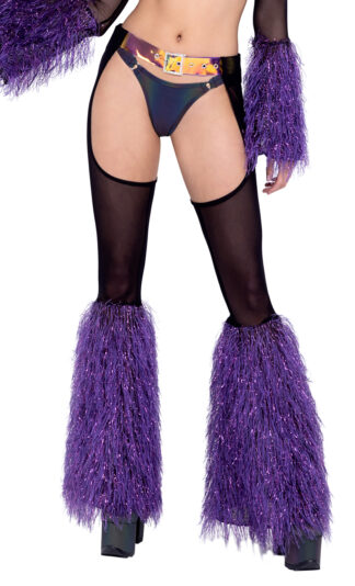 6248 Sheer Chaps with Faux Fur Bell & Belt