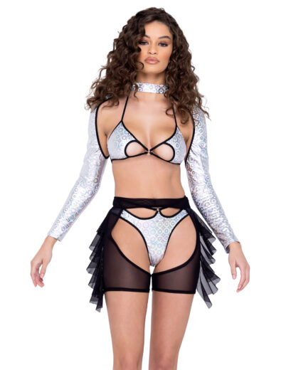 6281 Ring Hologram Thong Back with Strap Detail