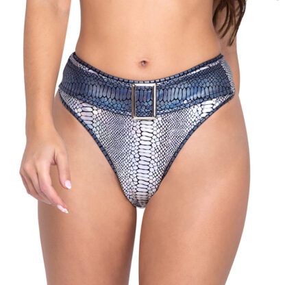 6321 Snake Skin High-Waisted Shorts with Belt & Buckle