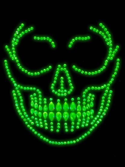 Glow In The Dark Skull Face Jewels Sticker