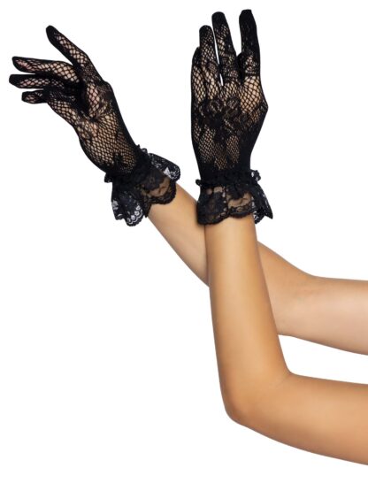 Floral Stretch Lace Wrist Length Gloves